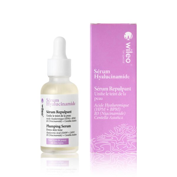 Sérum wileo à l'acide hyaluronique, la niacinamide et la centella asiatica